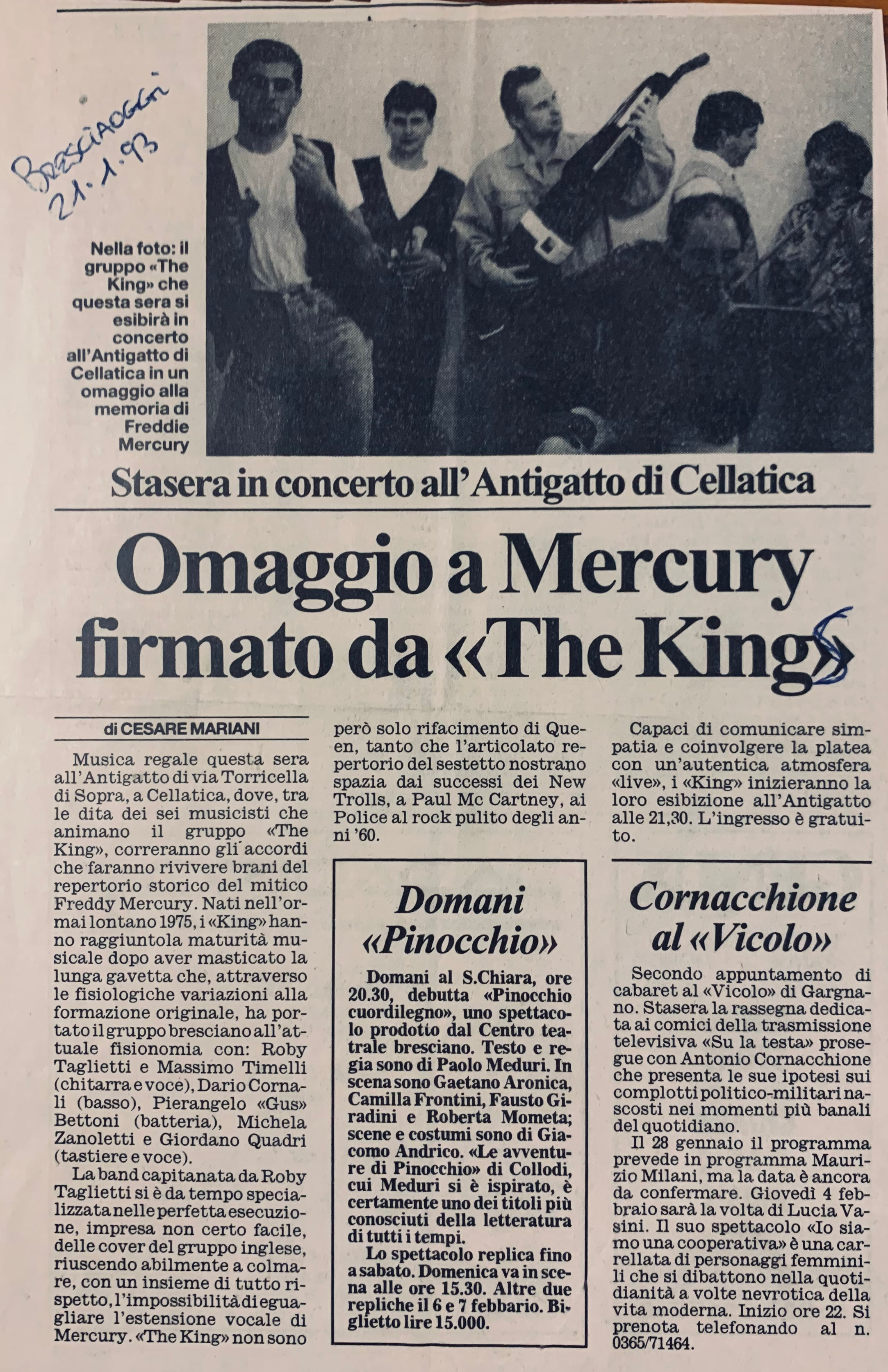 Omaggio a Mercury dai Kings 1993