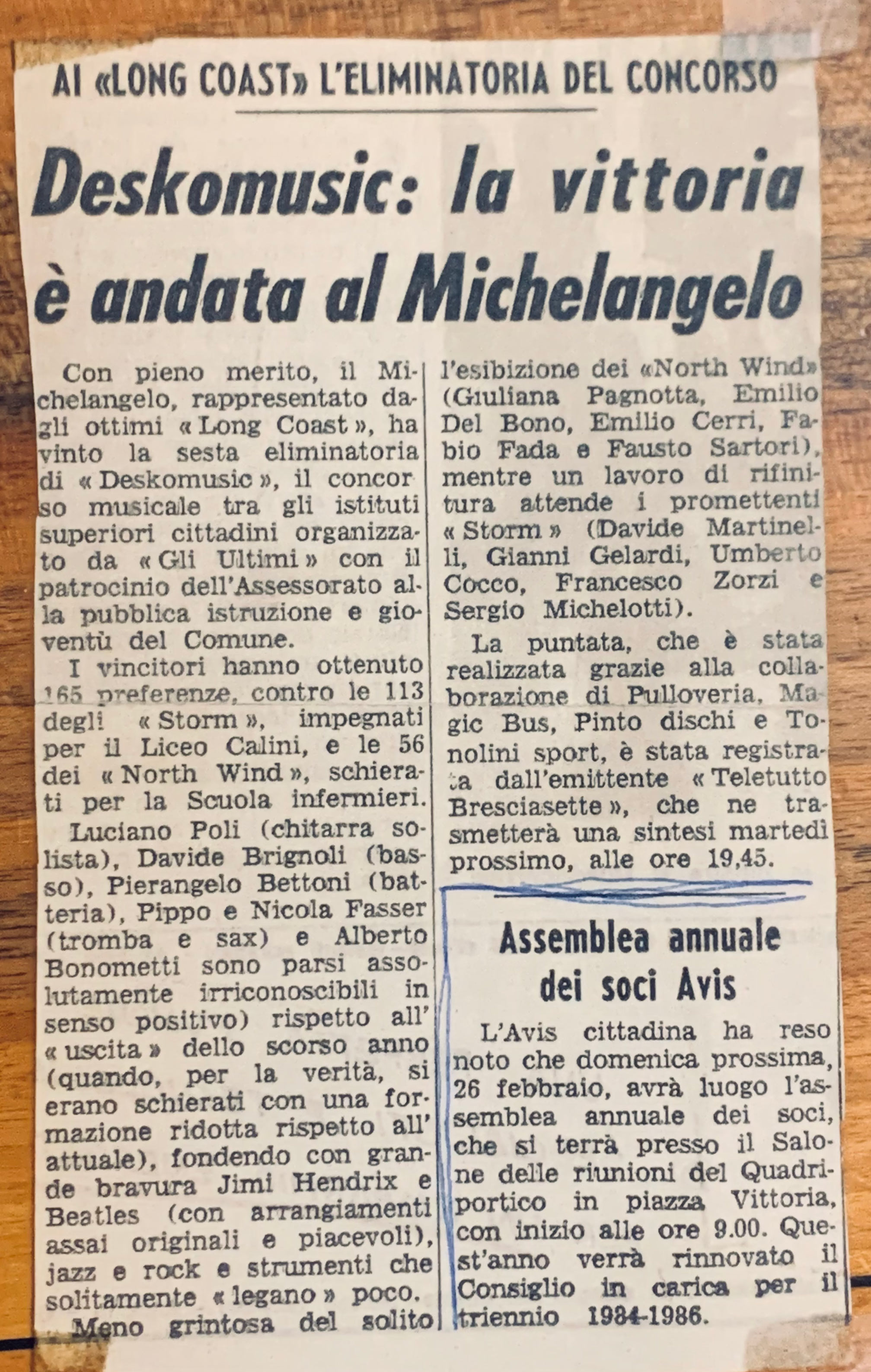 Long Coast Vincitori Deskomusic 1985